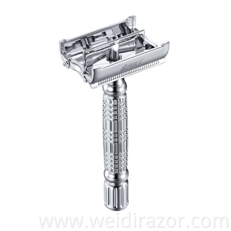 High-quality traditional aluminum double-edged safety razor detachable razor blade razor double-blade shaving